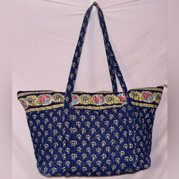 Vera Bradley Navy Floral Tote - Picture 1 of 11